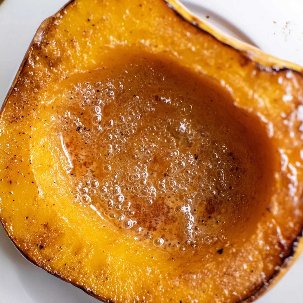 Freshly baked roasted squash halves on a baking sheet, a comforting autumn side dish ready to serve.