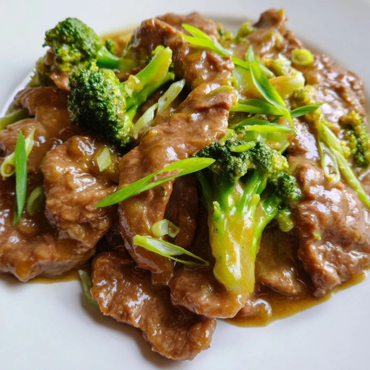 Sizzling beef strips and bright green broccoli in glossy ginger sauce for Beef and Broccoli Stir Fry.