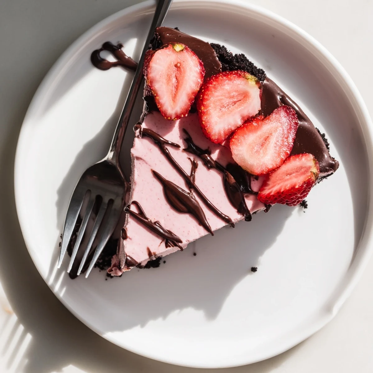 This decadent Chocolate Covered Strawberry Cheesecake features a rich chocolate ganache and ripe strawberries on top.