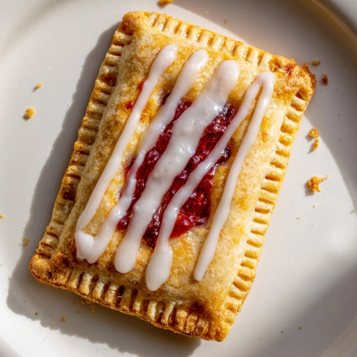 Served warm on a white plate, these Protein Pop Tarts make a delicious high-protein snack.