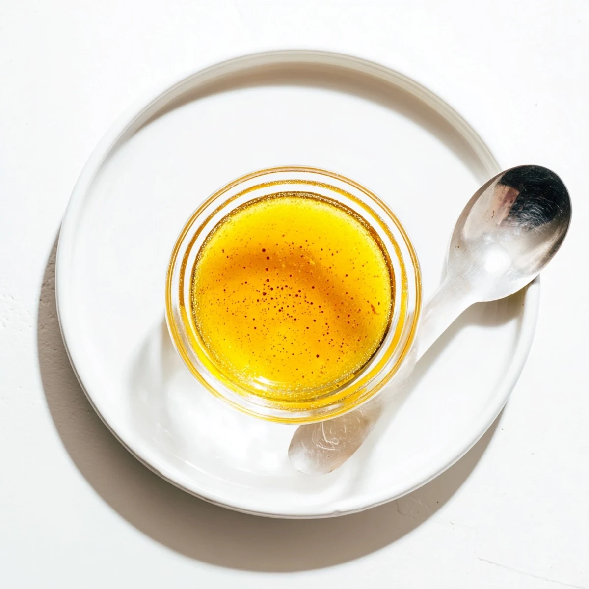 Creamy honey lemon vinaigrette emulsion served beside crisp lettuce and colorful garden vegetables