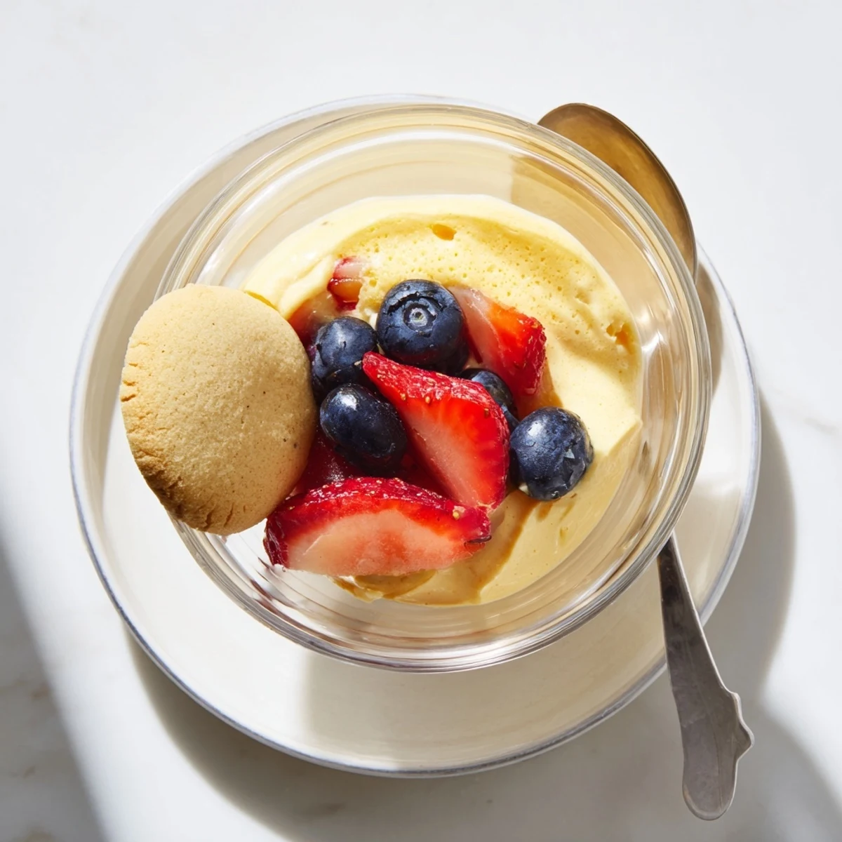 Silky Italian zabaglione dessert whipped to fluffy perfection over a simmering water bath