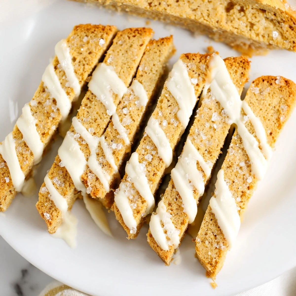 Crisp Italian-American sugar cookie biscotti arranged on a festive holiday serving platter