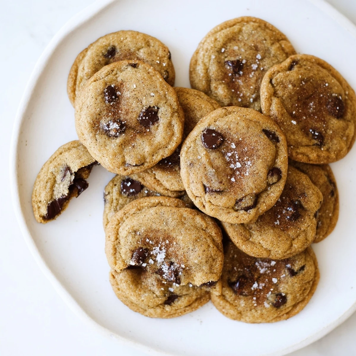Soft chewy Vietnamese cinnamon chocolate chip cookies fresh from the oven with slightly crisp edges