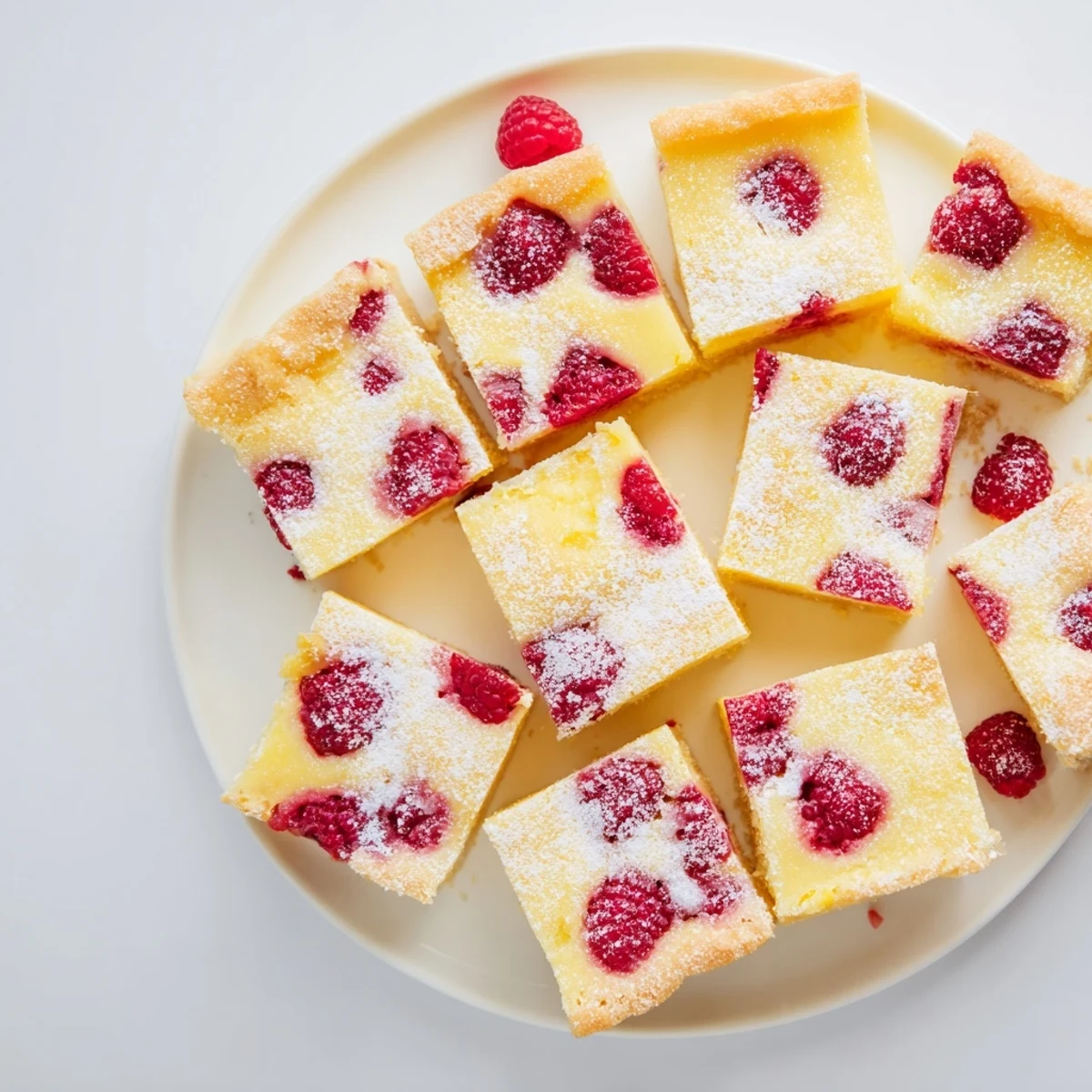 Close-up of homemade lemon raspberry bars showcasing the fruit-filled layer over crisp golden shortbread base