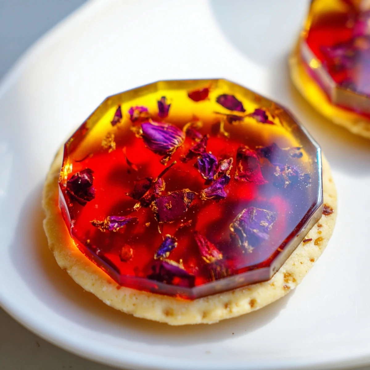 Glistening candy centers and pressed edible flowers adorn these Earl Grey Stained Glass Floral Cookies