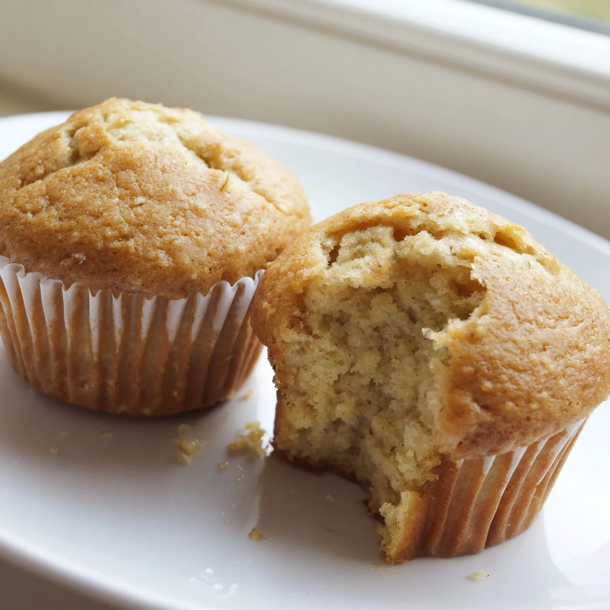 Golden banana muffins with cracked tops cooling on a wire rack