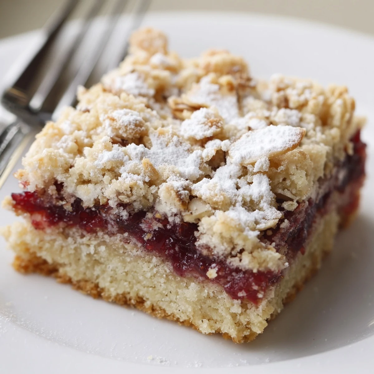 Raspberry Almond Bars cooling on parchment, golden crumble and glossy jam
