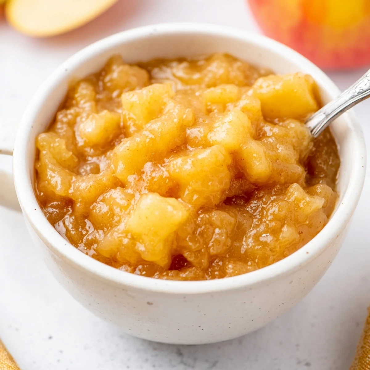 Fall Caramel Apple Jam glistening golden in jars, warm spices and apple chunks