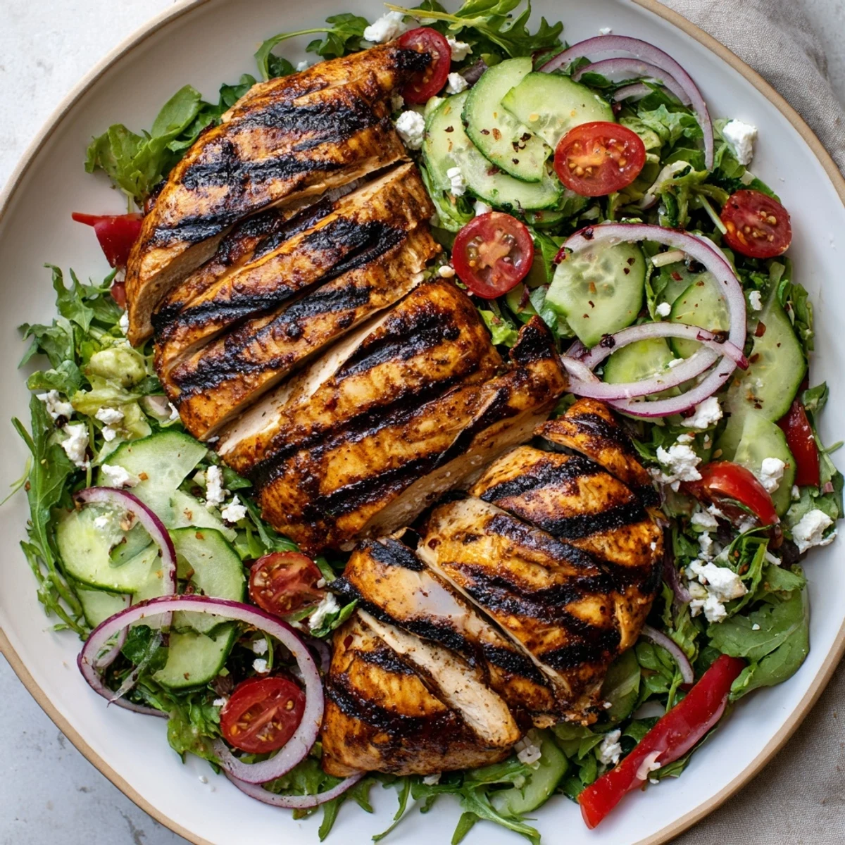 Bright Grilled Chicken Salad Avocado Herb Dressing with creamy lime, fresh herb aroma
