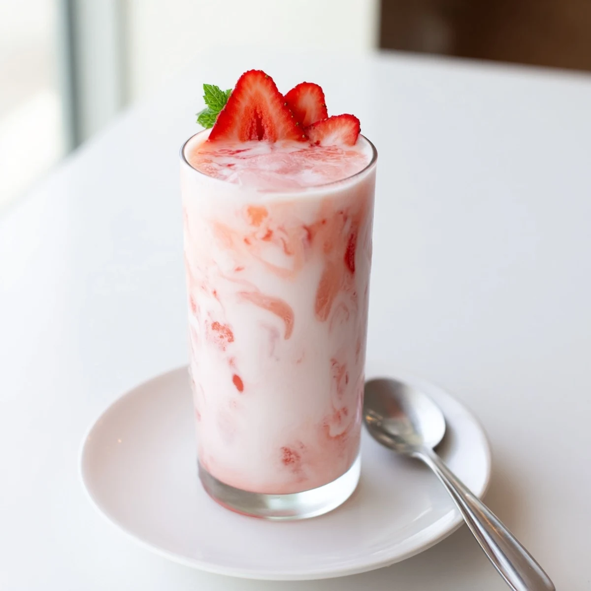 Icy Strawberry Coconut Cooler Recipe blended with fresh strawberries, perfect for summer gatherings