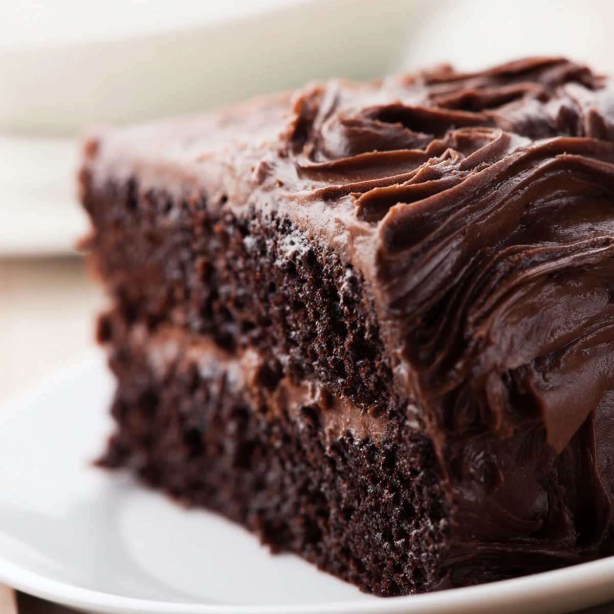 Decadent Matilda chocolate cake with rich cocoa frosting and signature swooped swirls