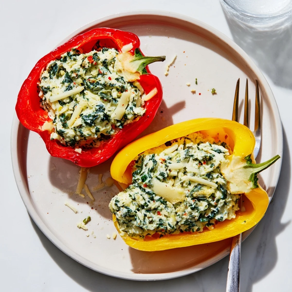 Bright Herby Ricotta Stuffed Peppers evoking lemon zest, fresh basil aroma