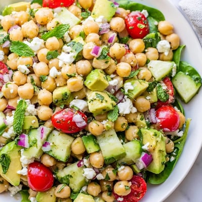 Chickpea Feta Avocado Salad