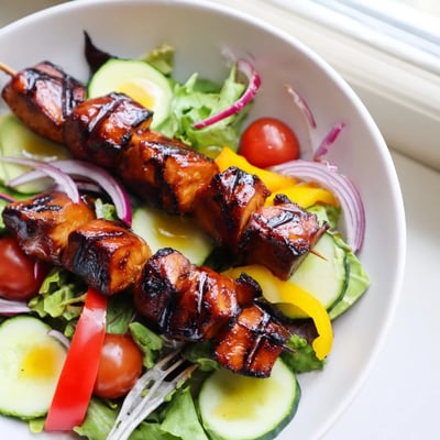 BBQ Chicken Skewer Salad